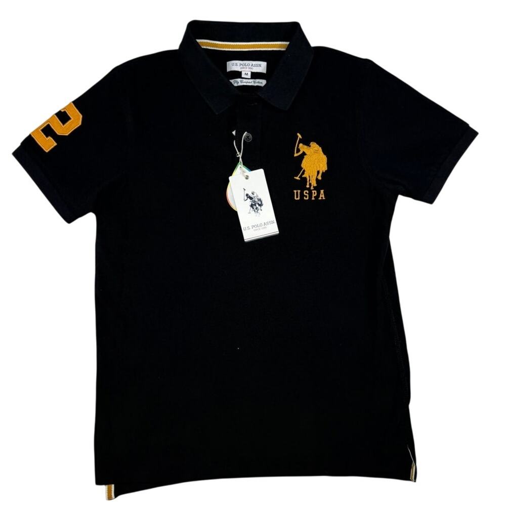 NWT U.S. Polo Assn. Men's Medium 2 Ply Compact Cotton Polo - Grey